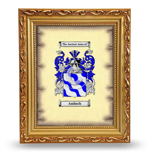 Ambach Coat of Arms Framed - Gold