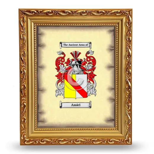 Amici Coat of Arms Framed - Gold