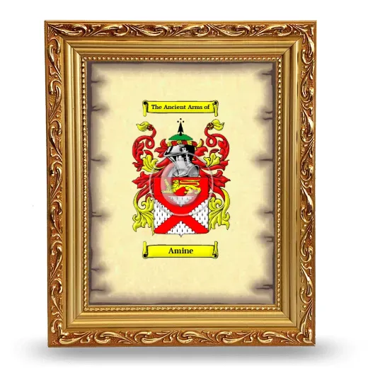Amine Coat of Arms Framed - Gold