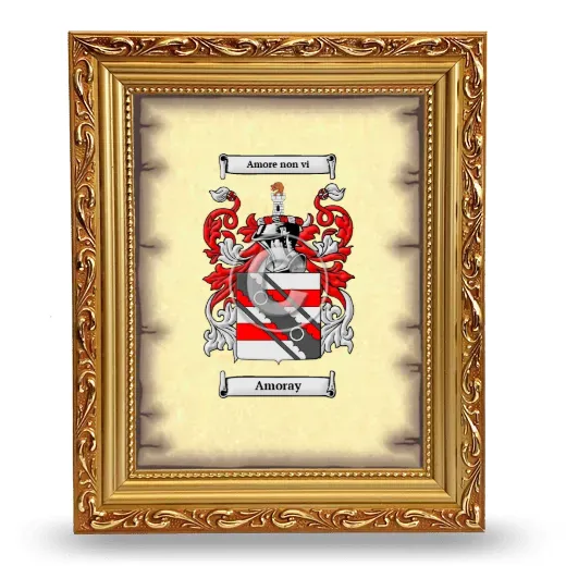 Amoray Coat of Arms Framed - Gold