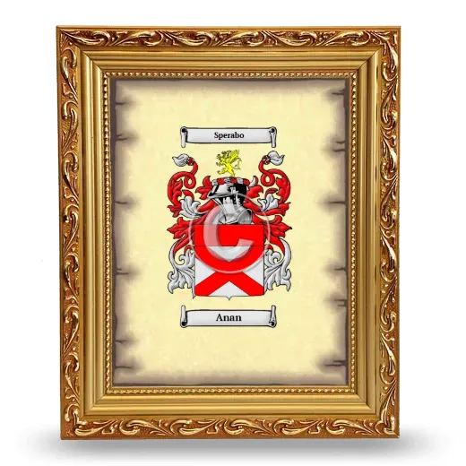 Anan Coat of Arms Framed - Gold
