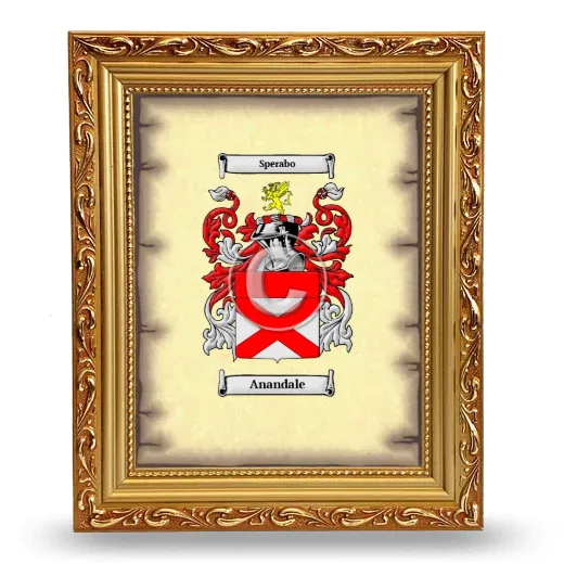 Anandale Coat of Arms Framed - Gold