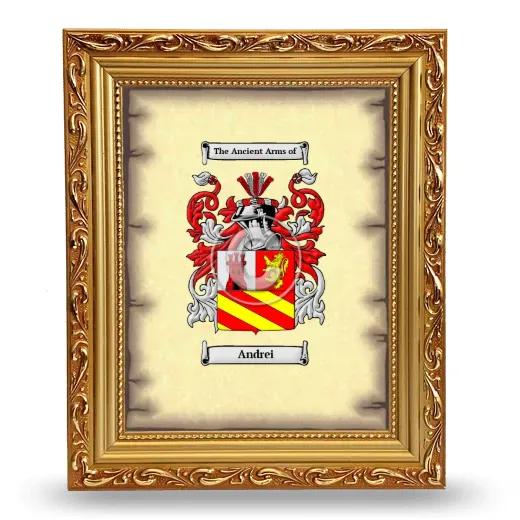 Andrei Coat of Arms Framed - Gold
