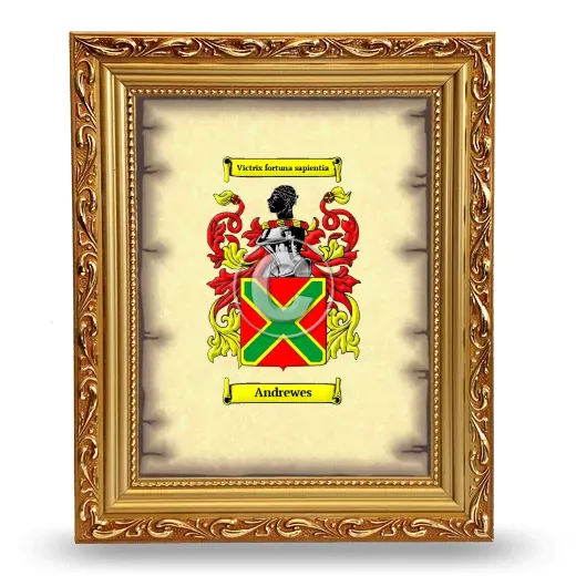 Andrewes Coat of Arms Framed - Gold