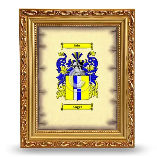 Anget Coat of Arms Framed - Gold