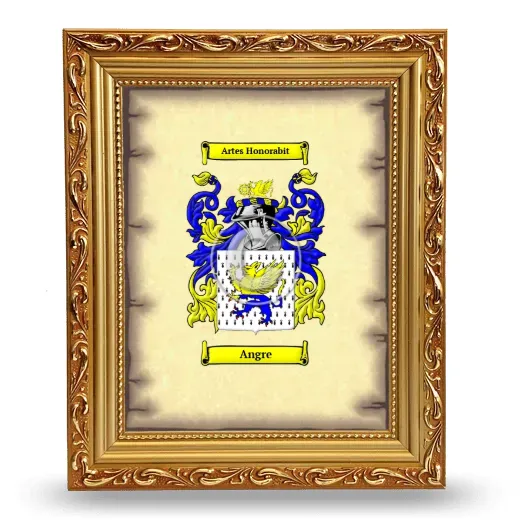 Angre Coat of Arms Framed - Gold