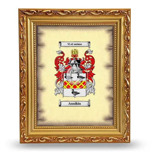 Annikin Coat of Arms Framed - Gold
