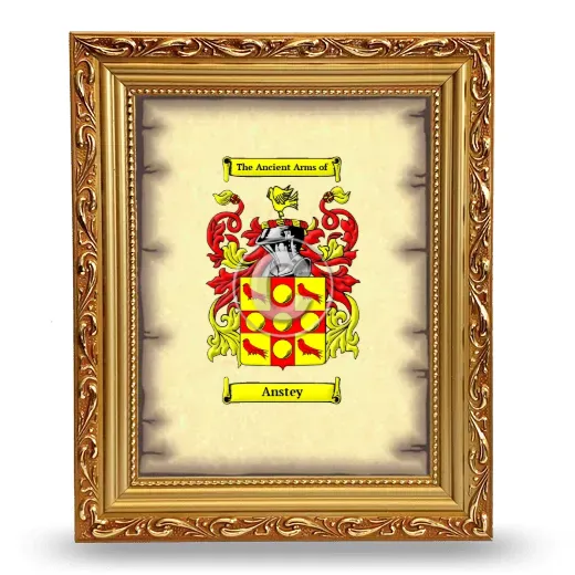 Anstey Coat of Arms Framed - Gold