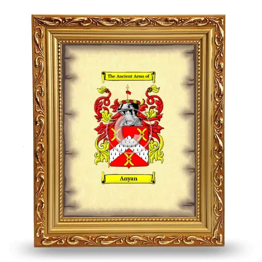 Anyan Coat of Arms Framed - Gold