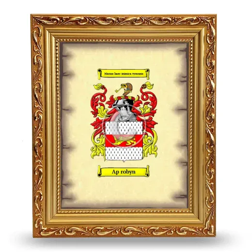 Ap robyn Coat of Arms Framed - Gold