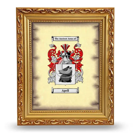 Apell Coat of Arms Framed - Gold