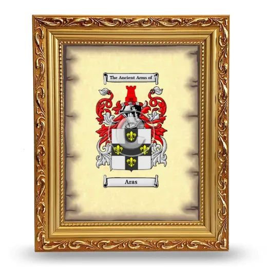 Aras Coat of Arms Framed - Gold