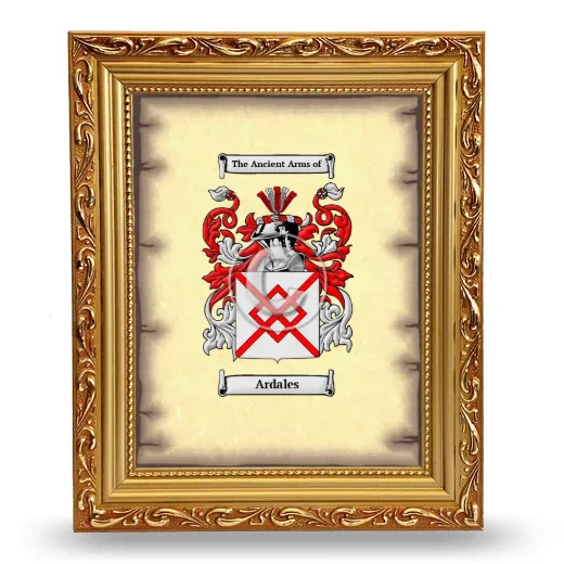 Ardales Coat of Arms Framed - Gold