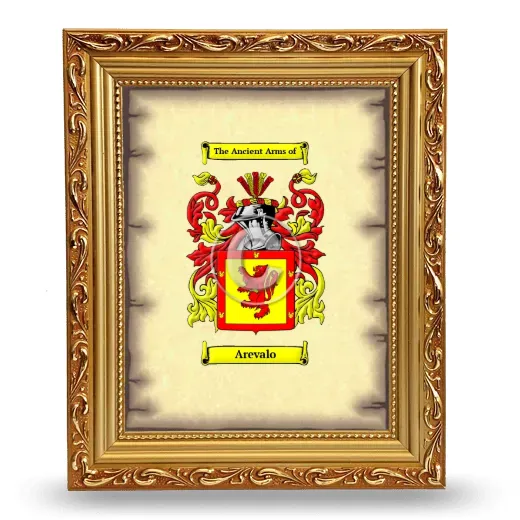 Arevalo Coat of Arms Framed - Gold