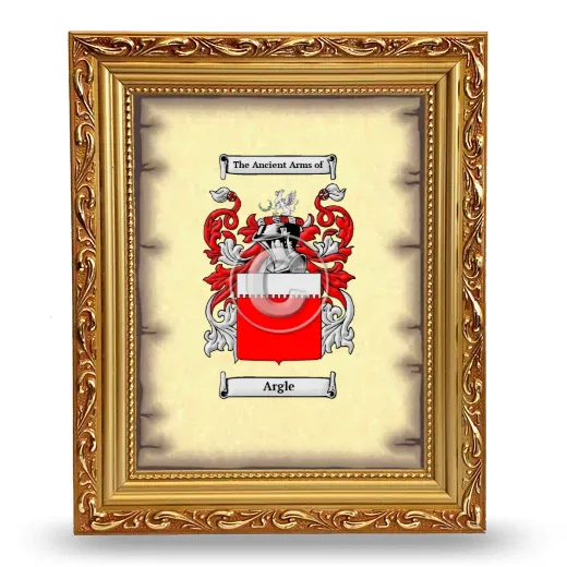 Argle Coat of Arms Framed - Gold
