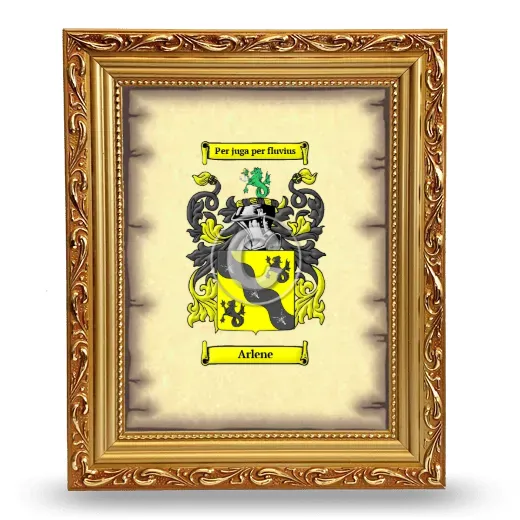 Arlene Coat of Arms Framed - Gold