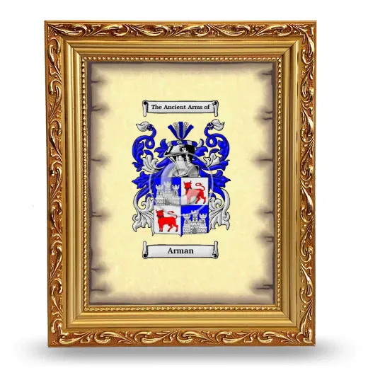 Arman Coat of Arms Framed - Gold