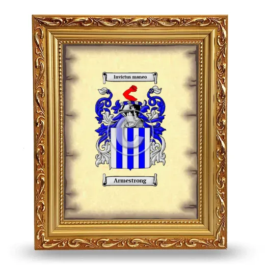 Armestrong Coat of Arms Framed - Gold