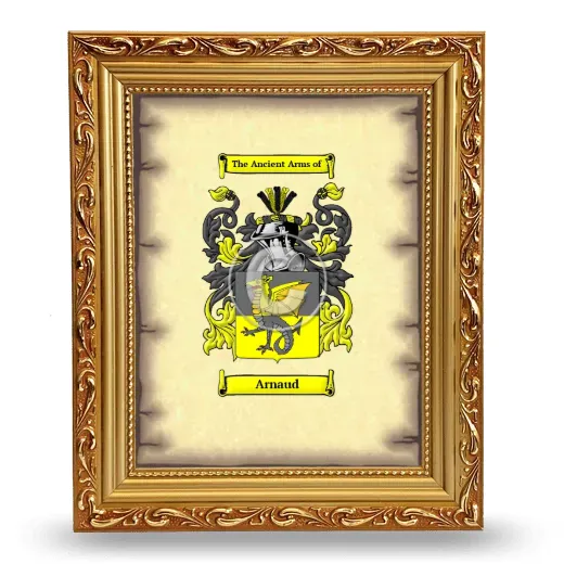 Arnaud Coat of Arms Framed - Gold