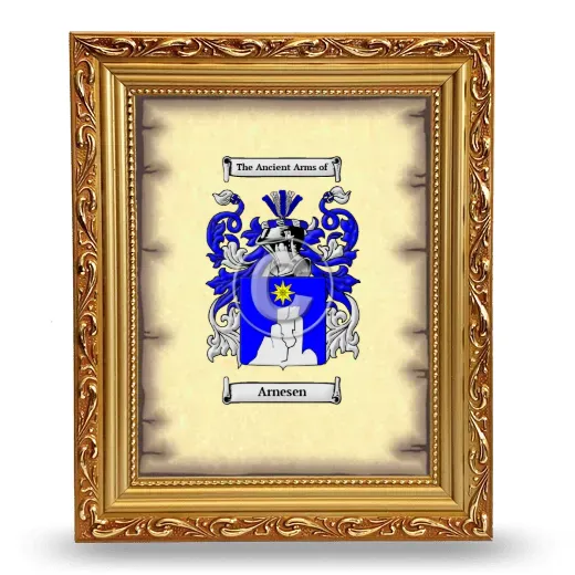 Arnesen Coat of Arms Framed - Gold