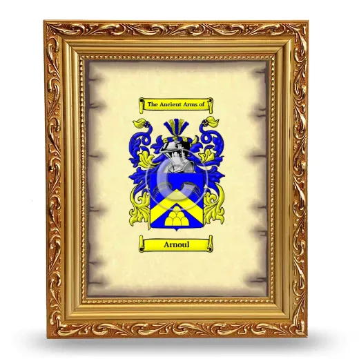 Arnoul Coat of Arms Framed - Gold