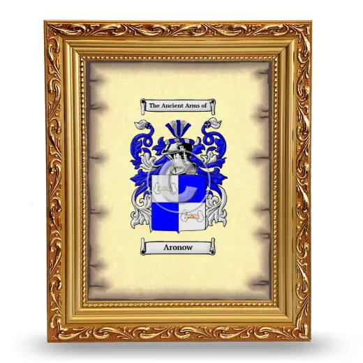 Aronow Coat of Arms Framed - Gold
