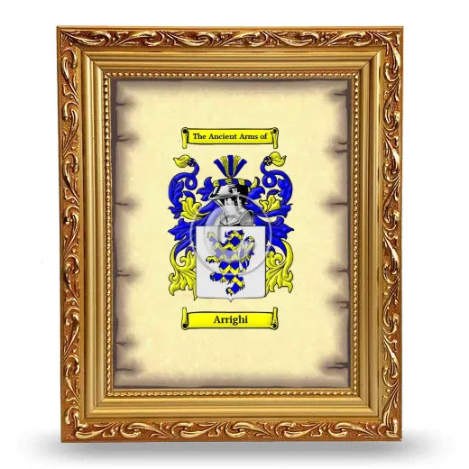 Arrighi Coat of Arms Framed - Gold