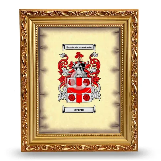 Artem Coat of Arms Framed - Gold