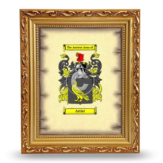 Artist Coat of Arms Framed - Gold