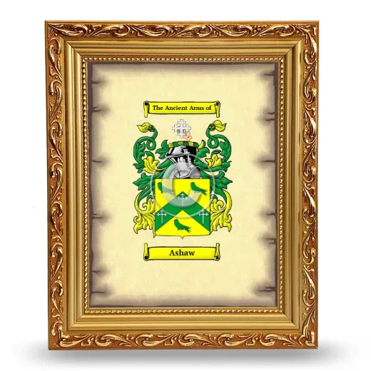 Ashaw Coat of Arms Framed - Gold