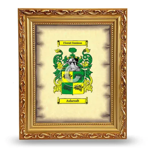 Ashcroft Coat of Arms Framed - Gold