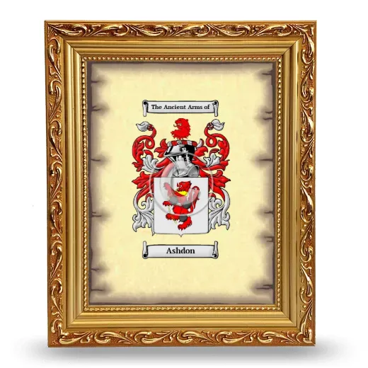 Ashdon Coat of Arms Framed - Gold
