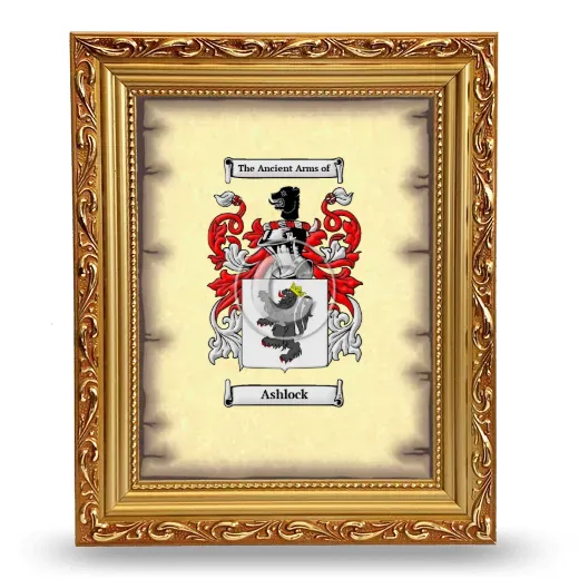 Ashlock Coat of Arms Framed - Gold