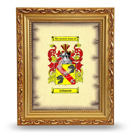 Ashment Coat of Arms Framed - Gold