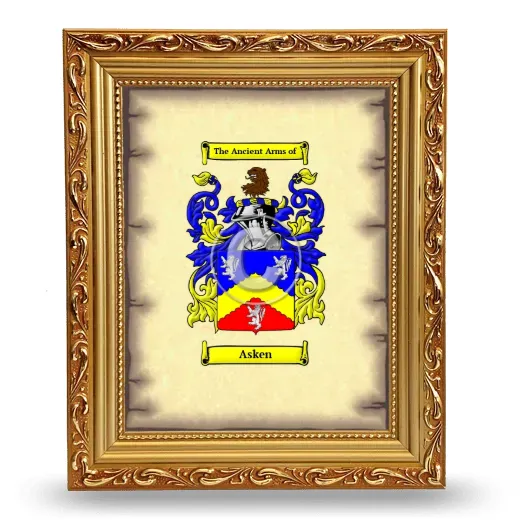 Asken Coat of Arms Framed - Gold