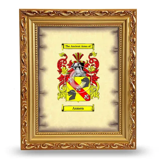 Asmen Coat of Arms Framed - Gold