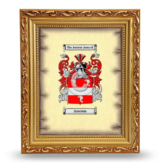Asscam Coat of Arms Framed - Gold