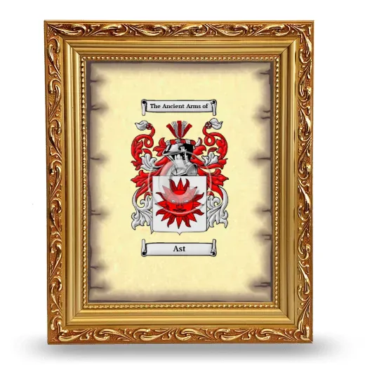 Ast Coat of Arms Framed - Gold