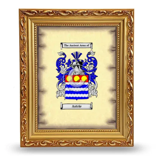 Astrie Coat of Arms Framed - Gold