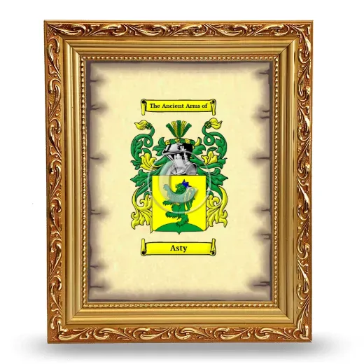 Asty Coat of Arms Framed - Gold