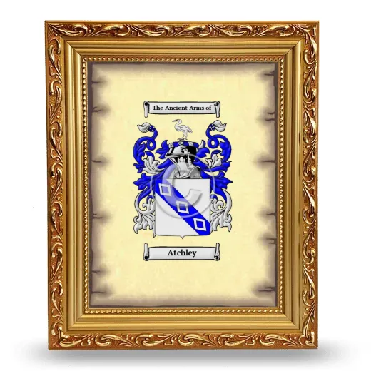 Atchley Coat of Arms Framed - Gold