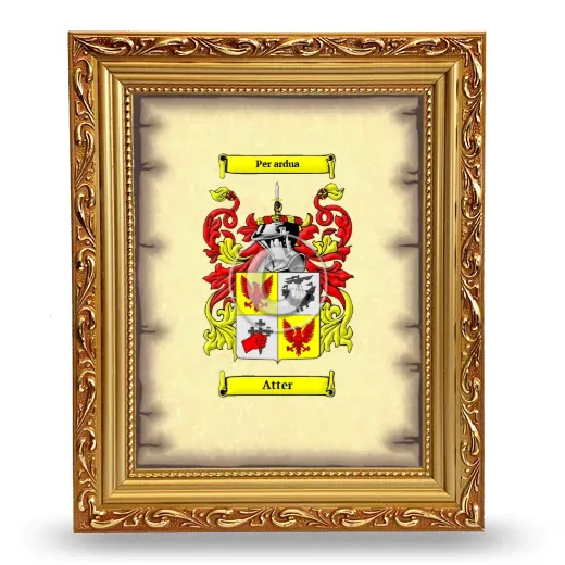 Atter Coat of Arms Framed - Gold