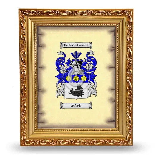 Aubris Coat of Arms Framed - Gold