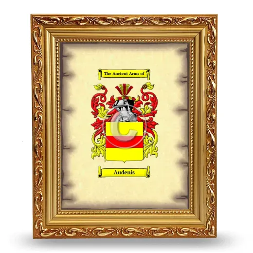 Audenis Coat of Arms Framed - Gold