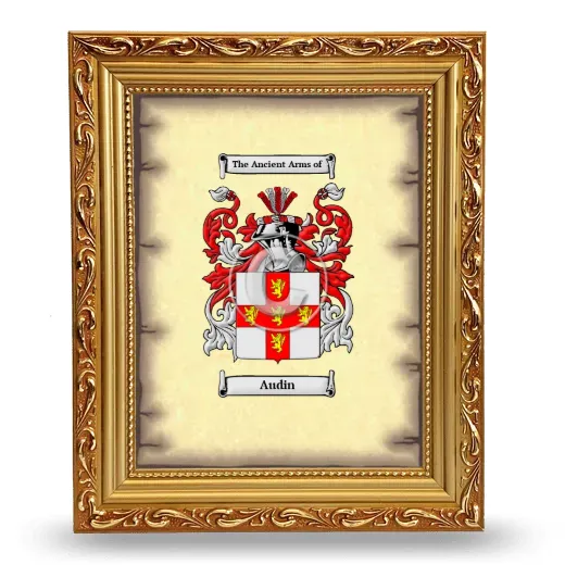 Audin Coat of Arms Framed - Gold