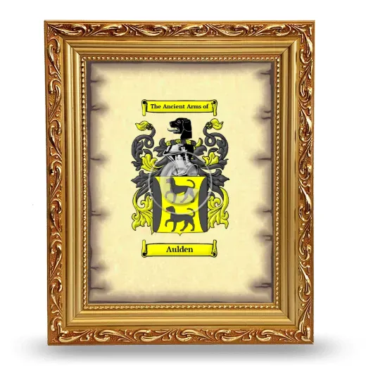 Aulden Coat of Arms Framed - Gold