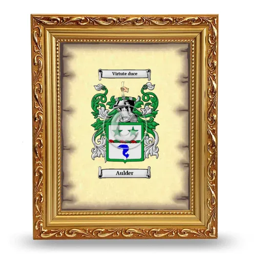 Aulder Coat of Arms Framed - Gold