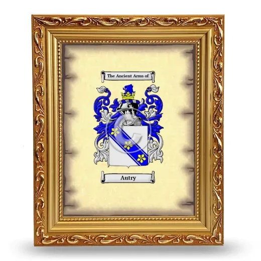 Autry Coat of Arms Framed - Gold