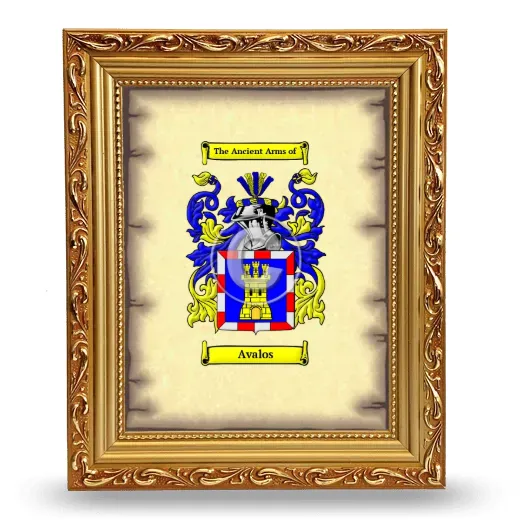 Avalos Coat of Arms Framed - Gold