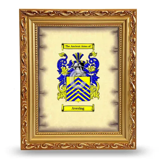 Avering Coat of Arms Framed - Gold